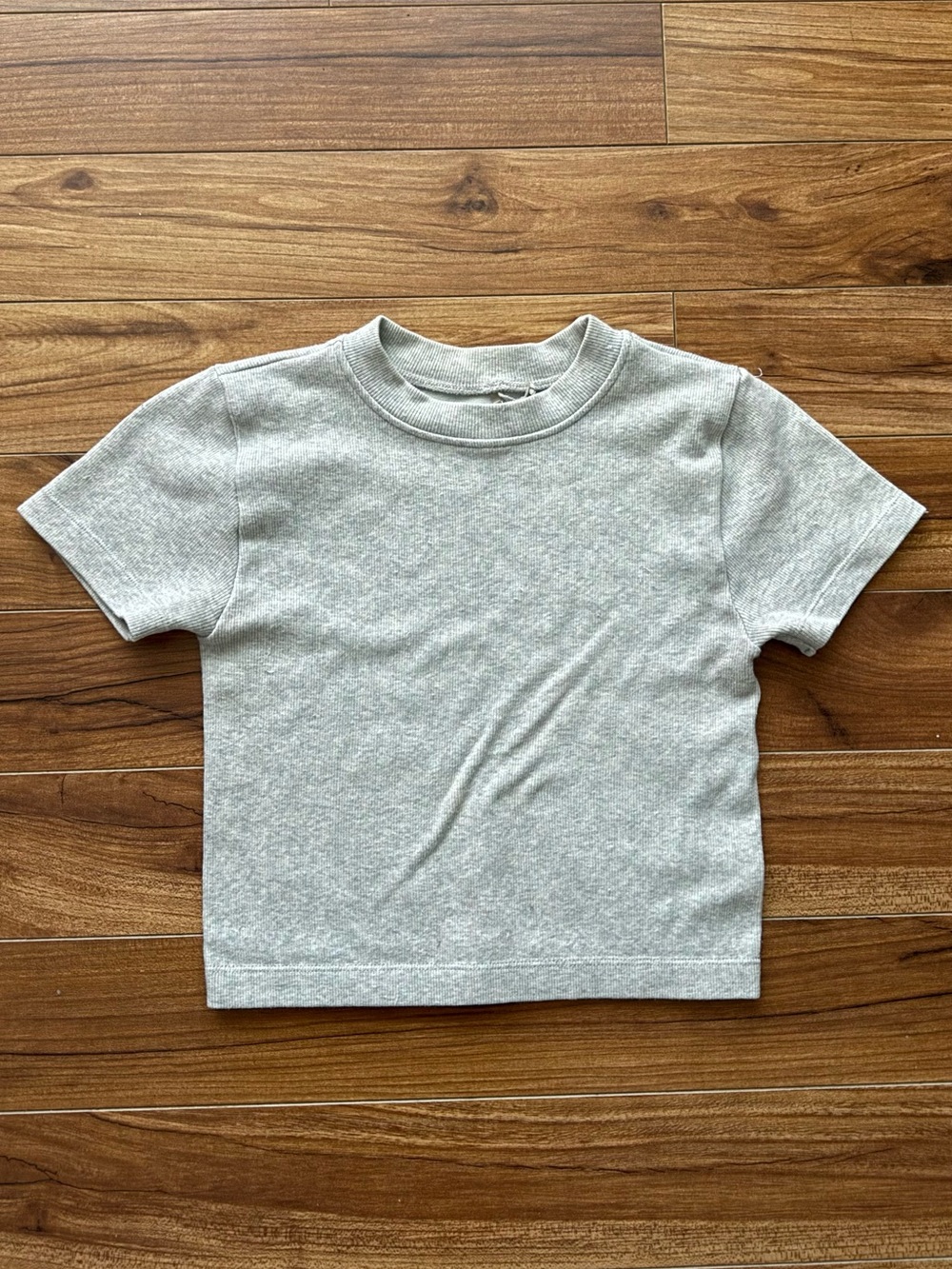Garage Heather Grey Ribbed Cropped Tee Size XS